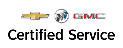 Logo of Certified Service featuring Chevrolet, Buick, and GMC brands, emphasizing quality automotive service and maintenance.