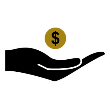 Silhouette of a car with a dollar sign, representing vehicle pricing and affordability in the automotive market.