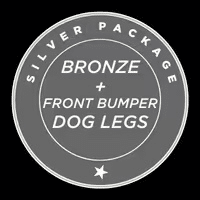 Bronze package promotional badge highlighting hood, fenders, and mirrors for vehicle customization.