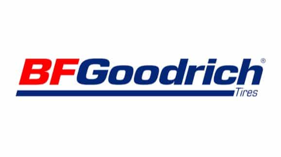 BFGoodrich Tires logo featuring bold red and blue lettering, representing a well-known tire brand focused on performance and off-road capabilities.