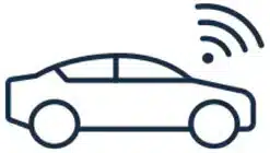 Icon of a smartphone with a blank screen, representing mobile technology and digital communication.