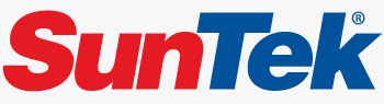 SunTek logo featuring bold red and blue lettering, representing a brand focused on window films and protective coatings for vehicles and buildings.