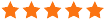 Five orange stars representing a perfect rating for a product or service, emphasizing high quality and customer satisfaction.